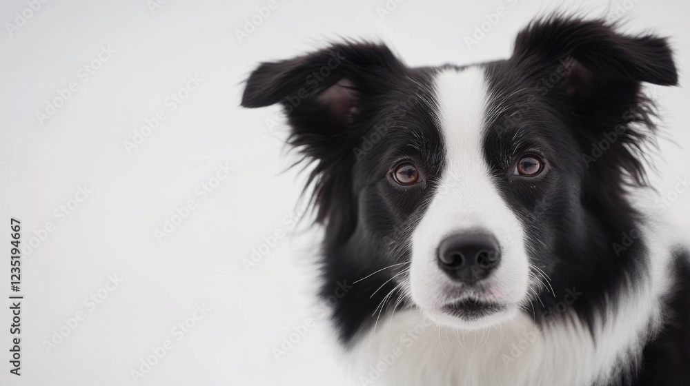 Adorable black and white dog portrait Adorable black and white dog portrait
