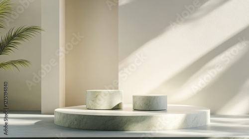 Wallpaper Mural Modern Minimalist Display with Natural Stone Elements and Light Torontodigital.ca