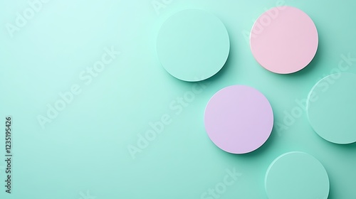 Pastel Circles on a Mint Green Background