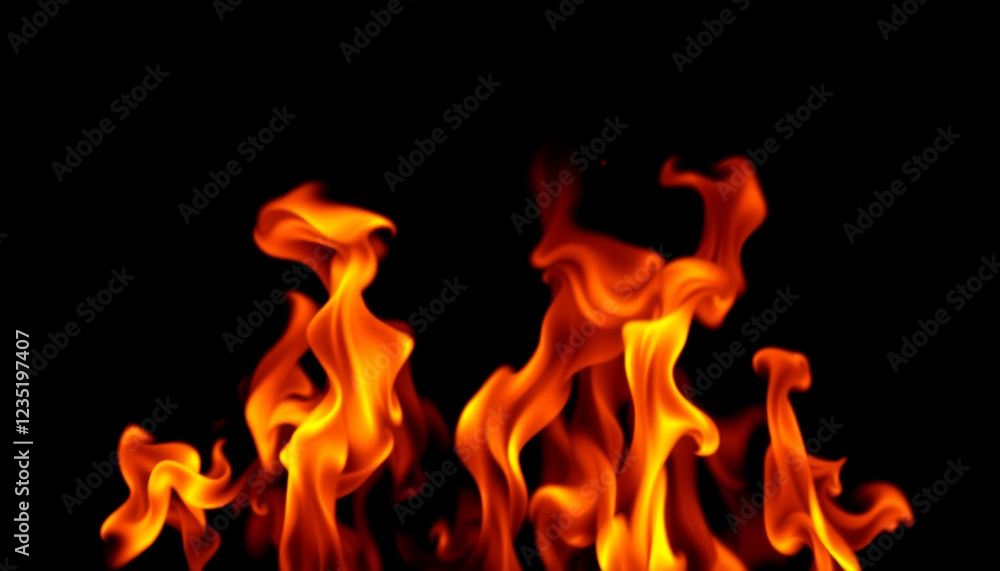 Vibrant orange and yellow flames in a dramatic close-up shot, representing the energy, heat, and raw power of fire in its purest form. Vibrant orange and yellow flames in a dramatic close-up shot, representing the energy, heat, and raw power of fire in its purest form.