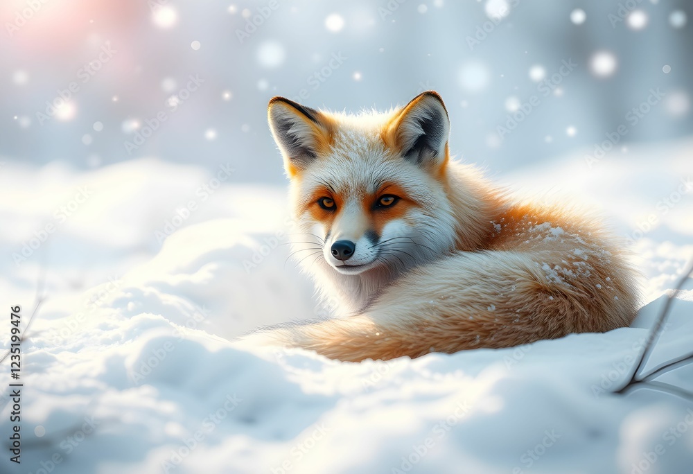 Obraz premium red fox in snow