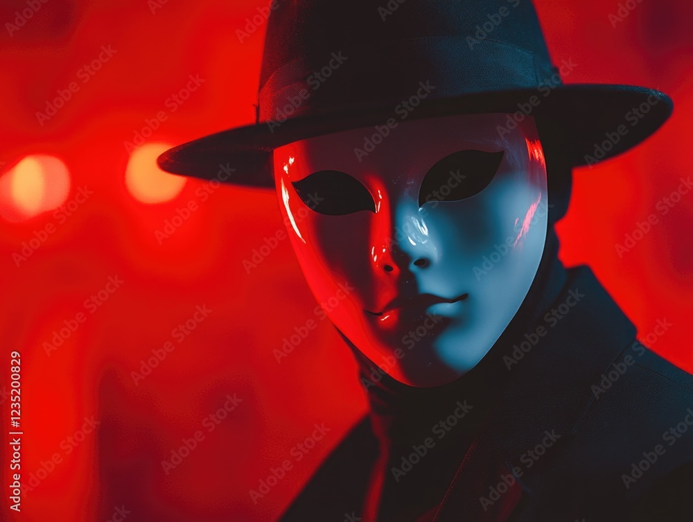 Anonymous Figure in Masked Cityscape Anonymous Figure in Masked Cityscape