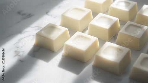 Wallpaper Mural Delicious White Chocolate Squares on Marble Surface Torontodigital.ca