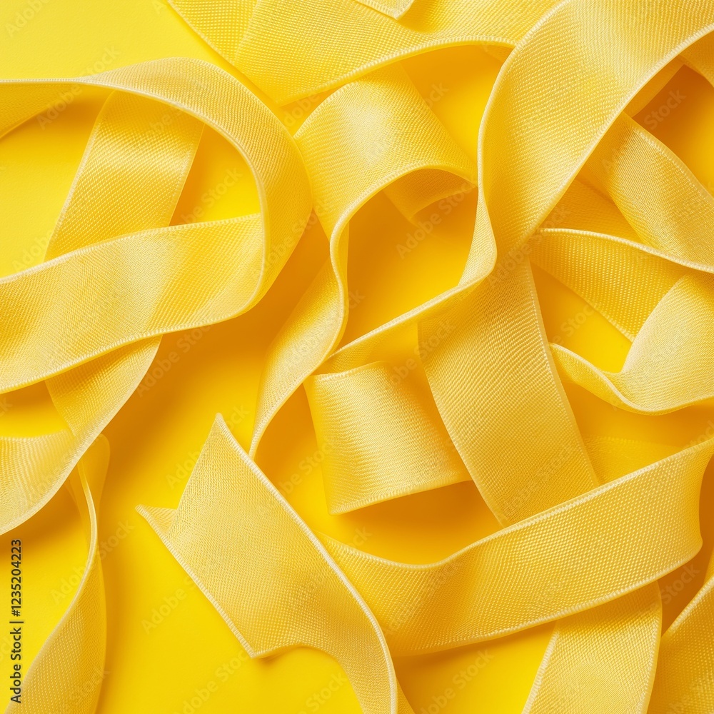 An elegant assortment of satin yellow ribbons laid beautifully. An elegant assortment of satin yellow ribbons laid beautifully.