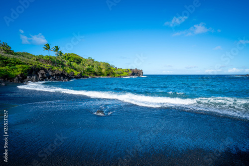 Waianapanapa State Park Black Sand Beach Maui Road to Hana photo