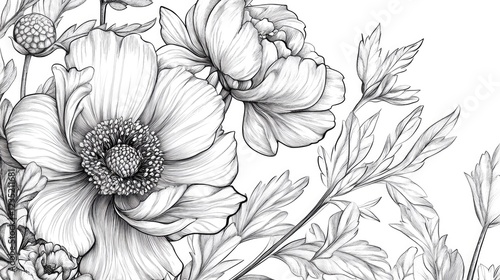 Wild Flowers And Weeds Illustration