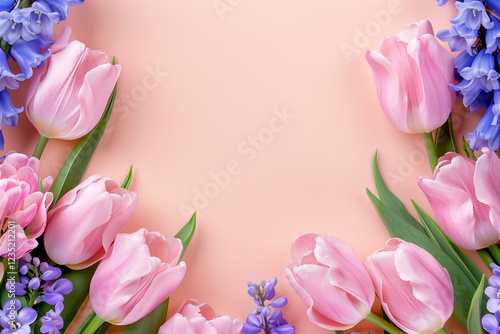 A Pastel-filled Scene with Light Pink Tulips - Ideal for Floral Backgrounds and Spring Designs