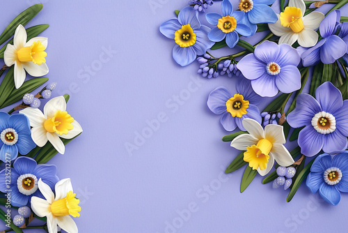 A Pastel-Inspired Scene with Soft Blue Forget-Me-Nots - Ideal for Spring Marketing Campaigns and Wedding Invitations