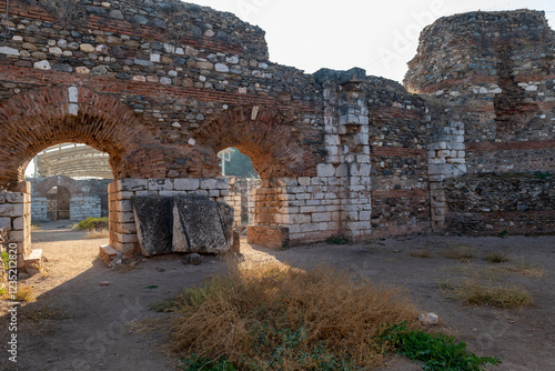 Sardis was the capital of the flourishing Lydian kingdom of the 7th century bce and was the first city where gold and silver coins were minted. From about 560 to about 546 Sardes was ruled by Croesus. photo