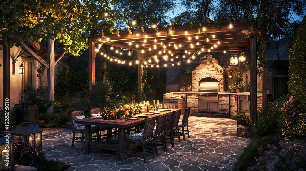 Fototapeta premium charming alfresco dining patio
