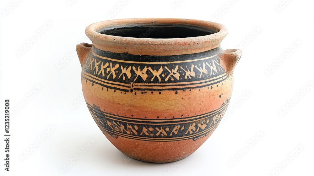 Ancient urn. Antique cartoon pottery. Decorative greek crockery isolated on white background Ancient urn. Antique cartoon pottery. Decorative greek crockery isolated on white background