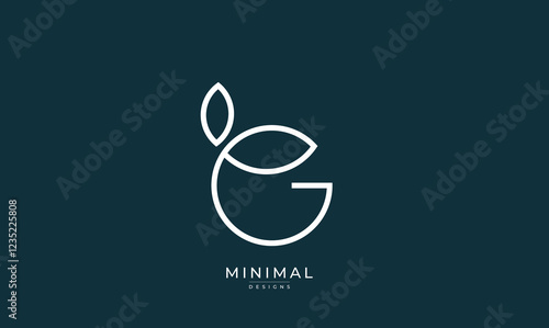 Alphabet letter icon logo G with a tree / Leaf 