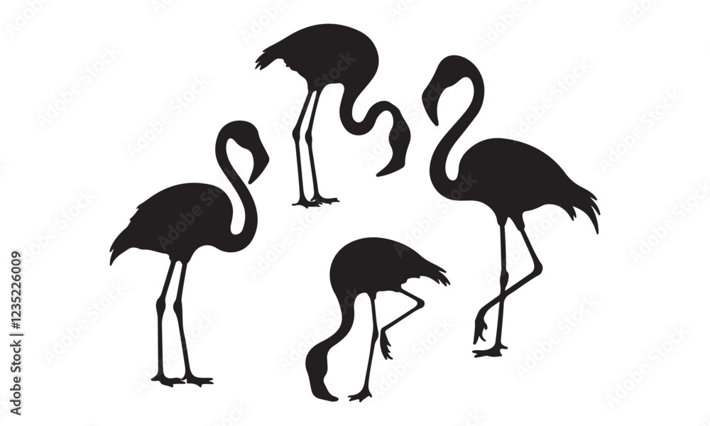 Naklejka premium Flamingo Vector Illustrations - Silhouette Designs for Creative Projects
