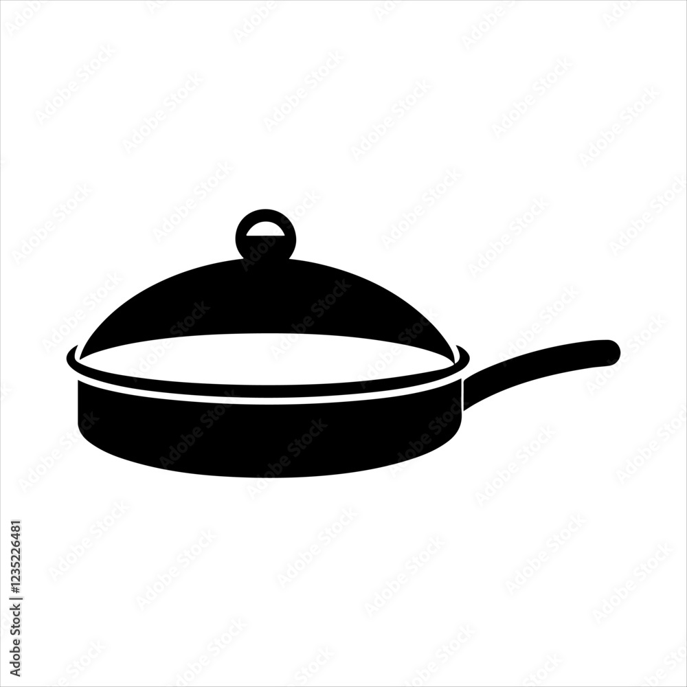 frying pan silhouette isolated on white background frying pan silhouette isolated on white background