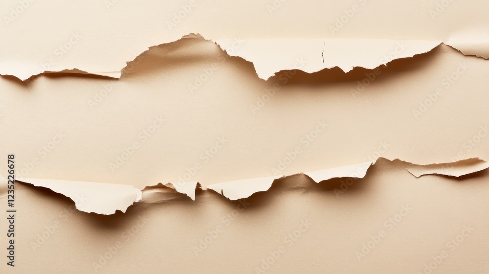 Light beige paper shapes with jagged uneven edges. Torn paper pieces set. Ripped fragments for message label, banner, collage, text box, sticker, poster Light beige paper shapes with jagged uneven edges. Torn paper pieces set. Ripped fragments for message label, banner, collage, text box, sticker, poster