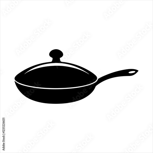 frying pan silhouette isolated on white background