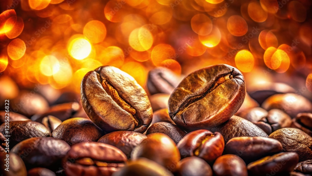 Abstract Coffee Bean Shapes Bokeh Background - Stock Photo Abstract Coffee Bean Shapes Bokeh Background - Stock Photo