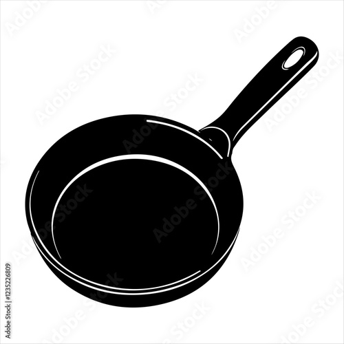 frying pan silhouette isolated on white background