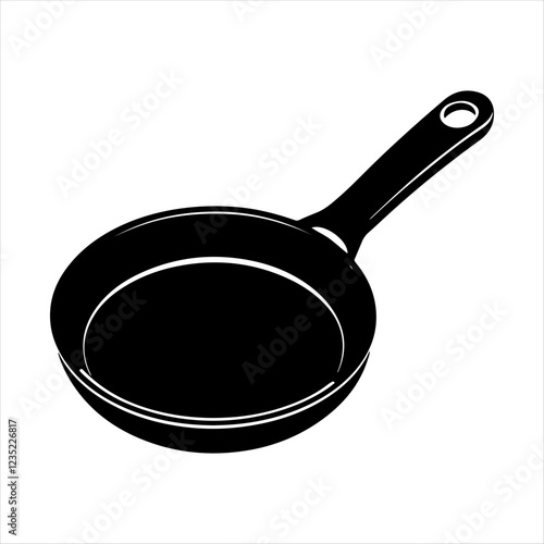 frying pan silhouette isolated on white background