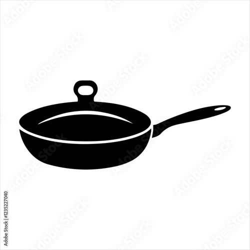 frying pan silhouette isolated on white background