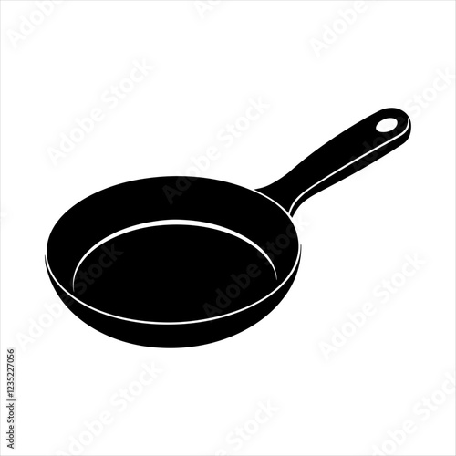 frying pan silhouette isolated on white background