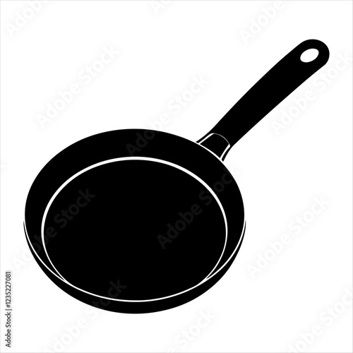 frying pan silhouette isolated on white background