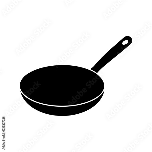 frying pan silhouette isolated on white background