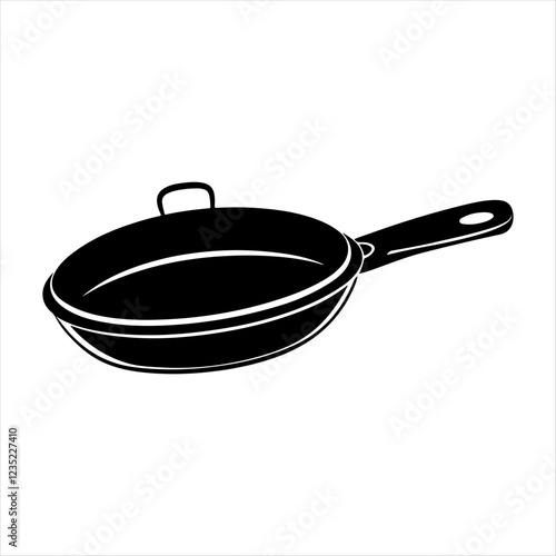frying pan silhouette isolated on white background