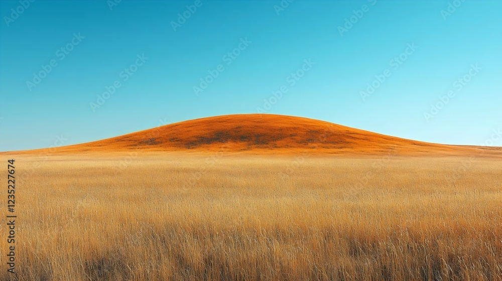 A field of tall grass with a hill in the background A field of tall grass with a hill in the background