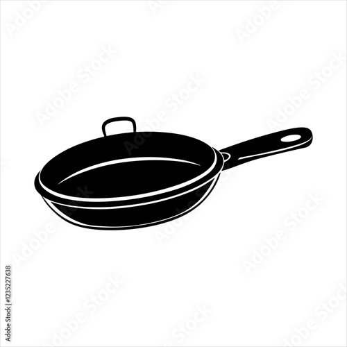 frying pan silhouette isolated on white background