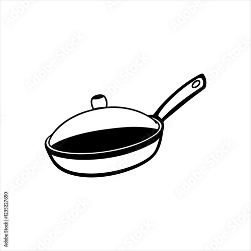 frying pan silhouette isolated on white background