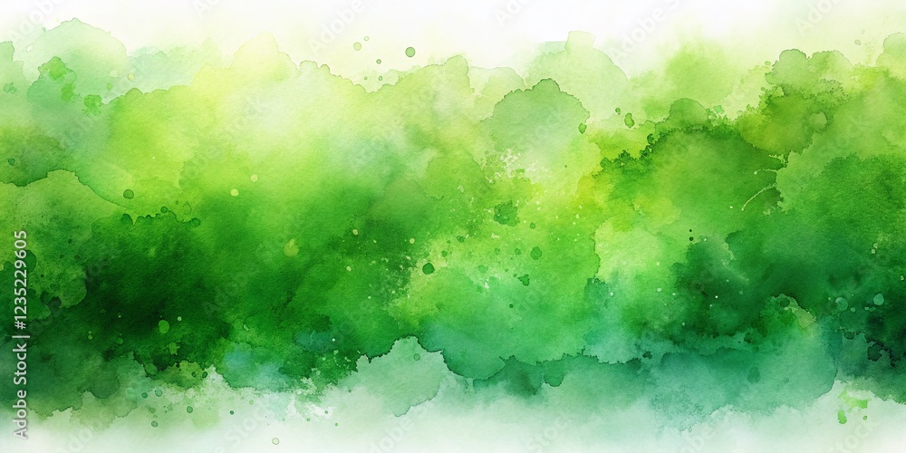 Fototapeta premium Abstract Green Watercolor Background with Ample Copy Space