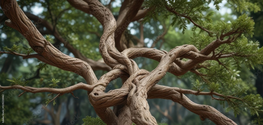 Close-up of tree branch with intricate knotwork resembling family ties , nature, natural Close-up of tree branch with intricate knotwork resembling family ties , nature, natural