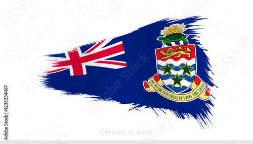 Cayman Islands National Flag with Textured Brush Strokes.