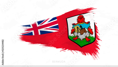 Bermuda National Flag with Textured Brush Strokes.