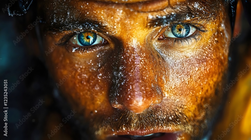 A man with a beard and blue eyes A man with a beard and blue eyes