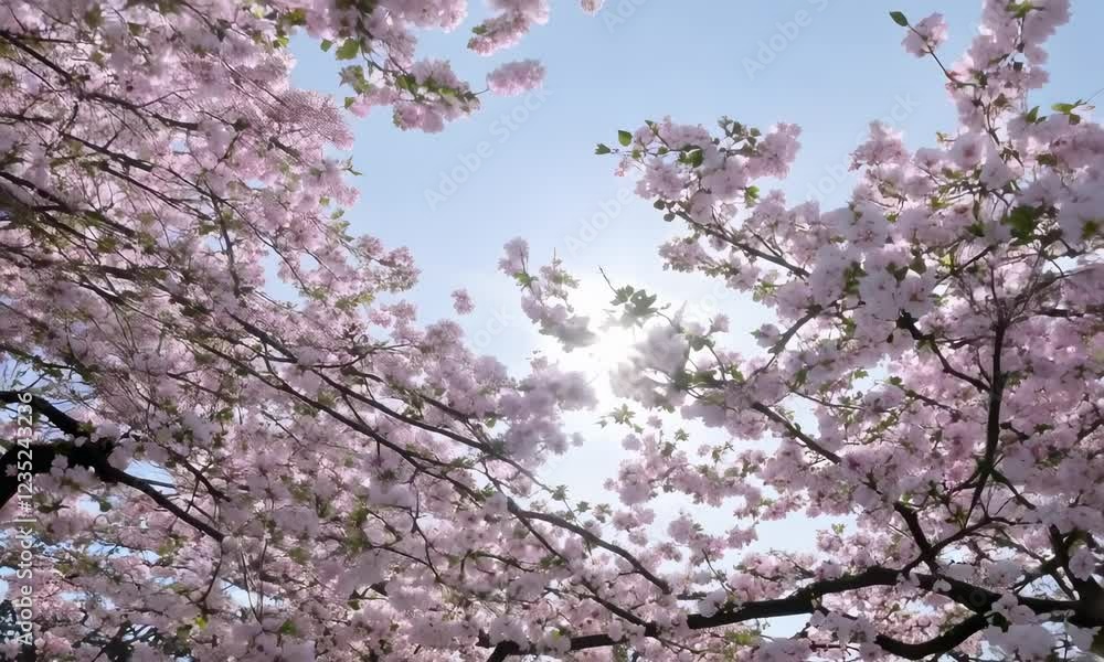 Blooming Sakura Tree with Pink Flowers in Spring Blooming Sakura Tree with Pink Flowers in Spring