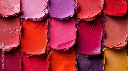 A Colorful Spectrum of Lipstick Shades: A Close-Up View of Rich, Creamy Textures