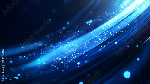 Soft bokeh lights and bright blue backgrounds create an atmosphere that is dreamy and elegant, while a smooth blur effect adds depth and sophistication.