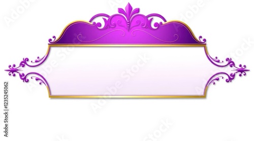 decorative border design in shades of purple and gold, vector illustration 