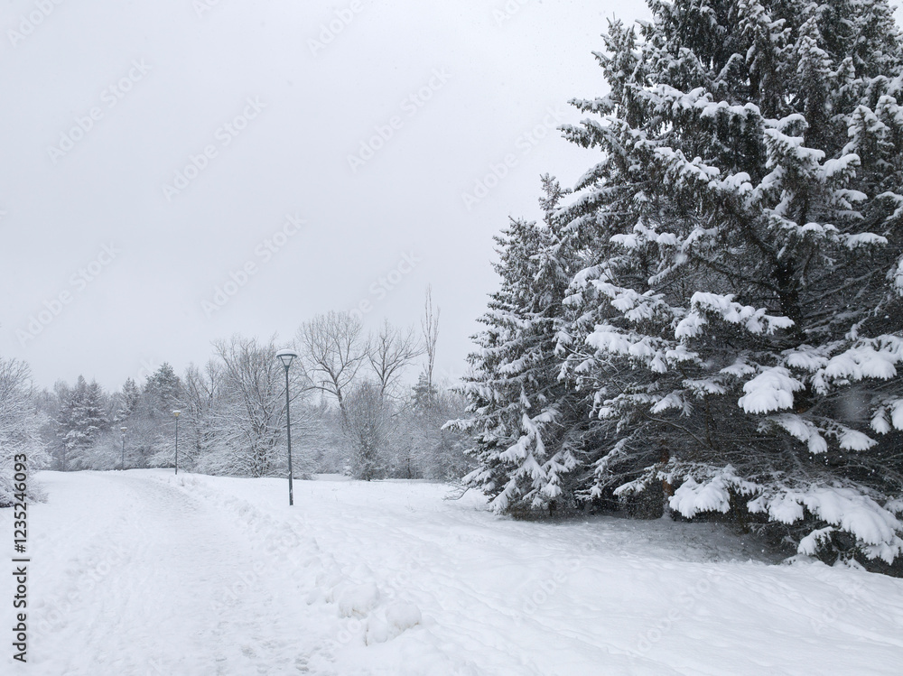 Fototapeta premium Landscape of South Park in city of Sofia, Bulgaria