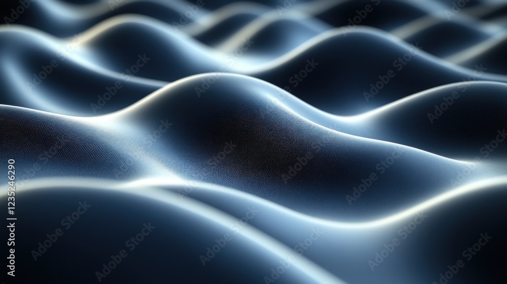 Obraz premium Blue wave texture, abstract background, 3D render