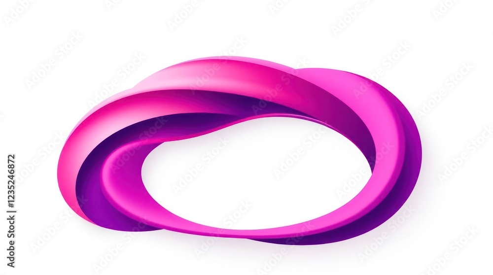 Graceful vector design with a smooth pink ribbon-like swirl creating an elegant circular shape Graceful vector design with a smooth pink ribbon-like swirl creating an elegant circular shape