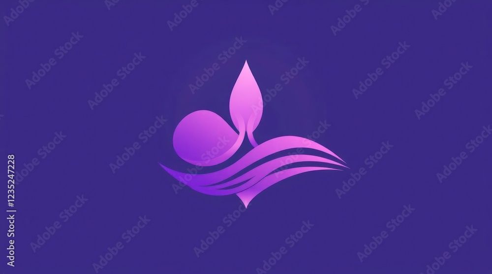 Creative vector design featuring a stylized purple book and leaf symbol, perfect for education themes Creative vector design featuring a stylized purple book and leaf symbol, perfect for education themes