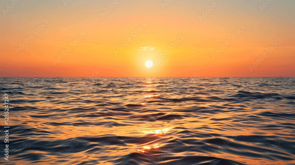 Sunset Over the Ocean - The sun setting over the horizon, casting a golden glow on the water. Sunset Over the Ocean - The sun setting over the horizon, casting a golden glow on the water.