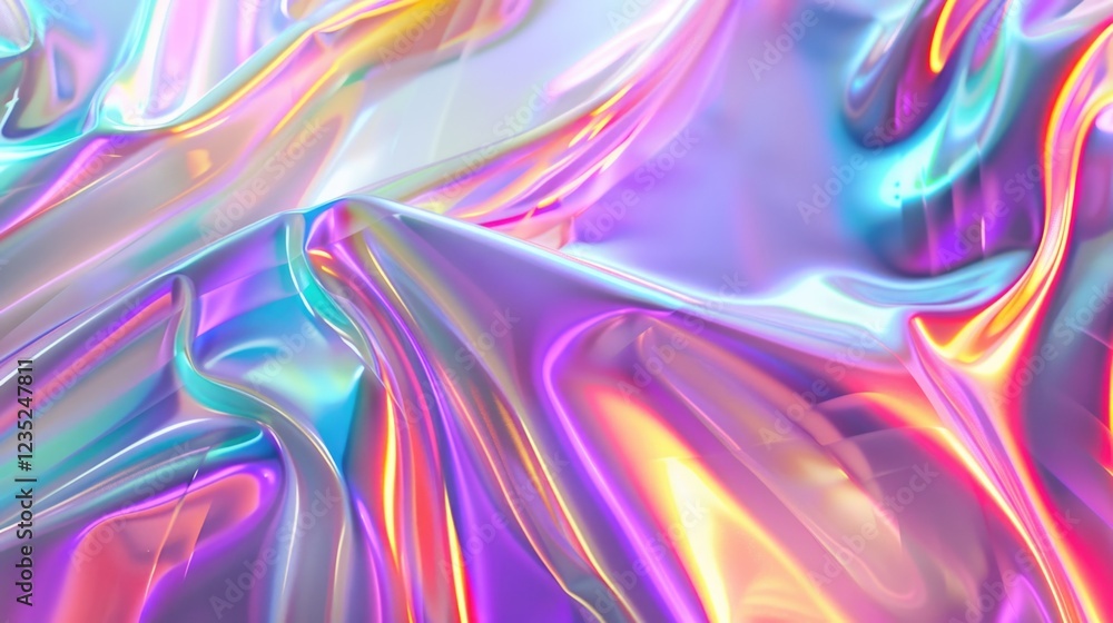Obraz premium holographic colorful glass plastic shapes