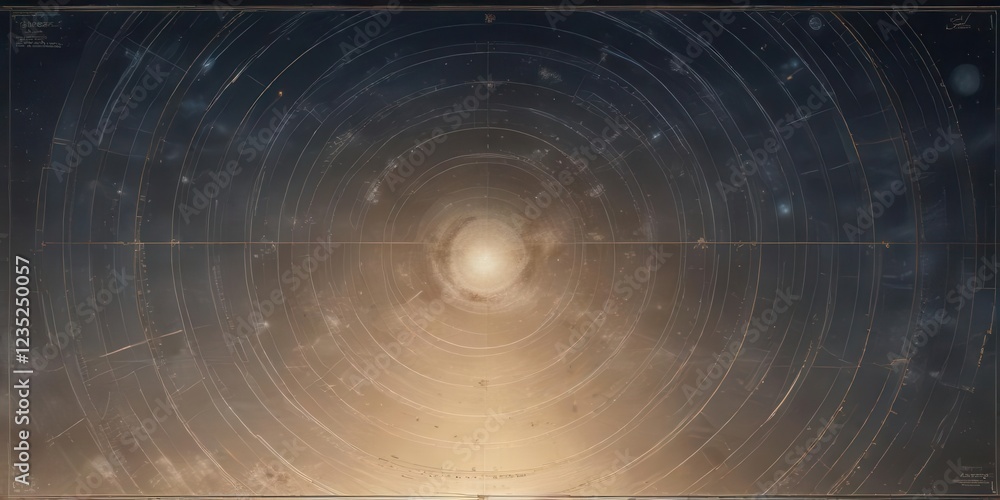 Fototapeta premium Dusty old astronomical chart with stylized sky pattern, maps, charts