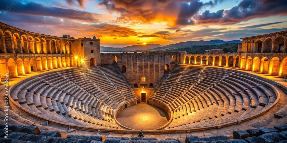 Naklejka premium Ancient Aspendos Amphitheater, Antalya, Turkey
