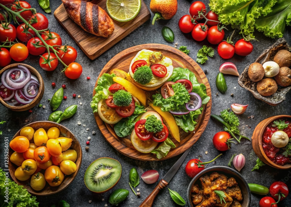 Appetizing Food Photography in a Vivid 8K Background