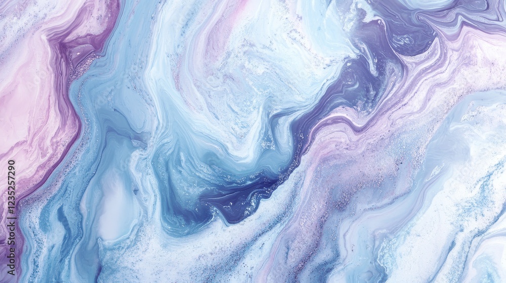Obraz premium Soft marble texture in soothing light blue and lavender tones abstract design modern home decor